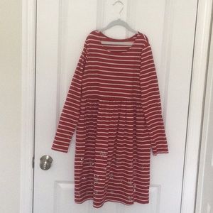 Lands’ End kids red/white striped dress.